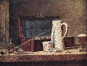 jean-Baptiste-Simeon Chardin Still-Life with Pipe an Jug Sweden oil painting artist